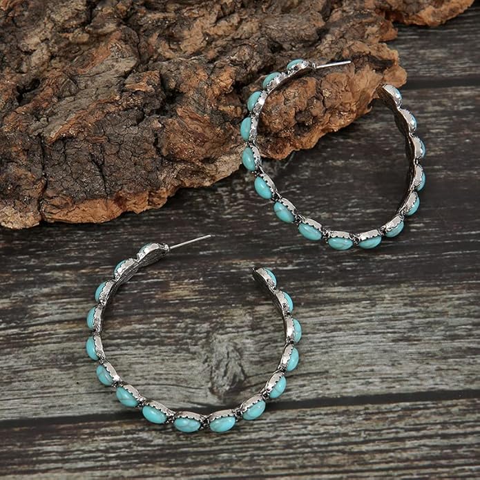 Turquoise Hoop Earrings
